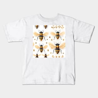 Honeycomb and Bee Pattern 6 Kids T-Shirt